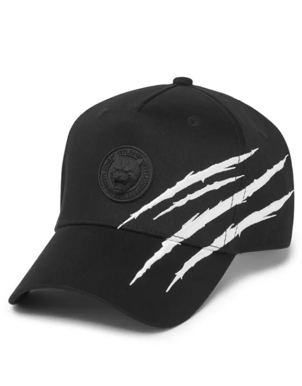Philipp Plein Baseball Cap Scratch black Discount