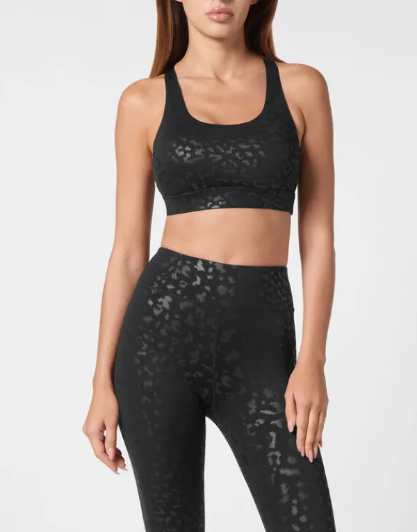 Philipp Plein Leopard Sport Bra black Outlet