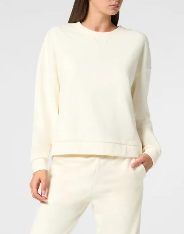 Philipp Plein Boxy Fit Sweatshirt Round Neck LS white Fashion