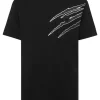 Philipp Plein Cotton T-shirt Round Neck SS Lamina Scratch black/silver Fashion