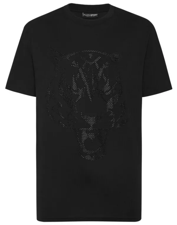 Philipp Plein Cotton T-shirt Round Neck SS  Lamina Tiger black Fashion
