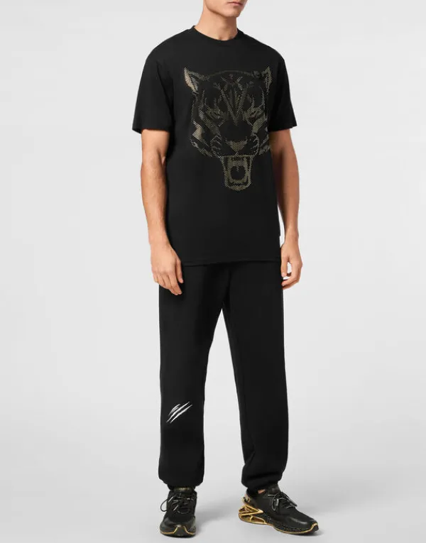 cotton_tshirt_round_neck__3-1.webp Philipp Plein Cotton T-shirt Round Neck SS Lamina Tiger black/lightgold Best