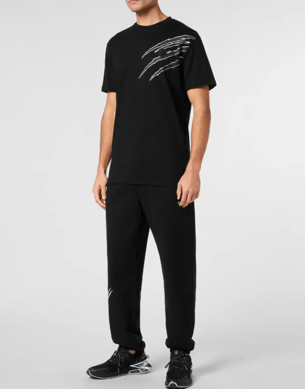 cotton_tshirt_round_neck__3-3.webp Philipp Plein Cotton T-shirt Round Neck SS Lamina Scratch black/silver Fashion