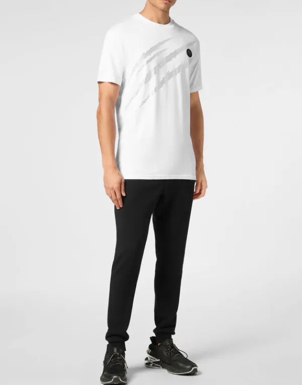 cotton_tshirt_round_neck__3-7.webp Philipp Plein Cotton T-shirt Round Neck SS Lamina Scratch white/silver Online