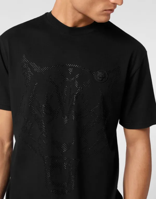 cotton_tshirt_round_neck__4-5.webp Philipp Plein Cotton T-shirt Round Neck SS Lamina Tiger black Fashion