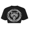 Philipp Plein Crop T-shirt Round Neck SS black Clearance