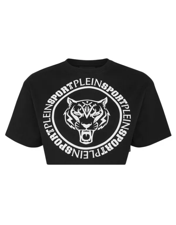 Philipp Plein Crop T-shirt Round Neck SS black Clearance