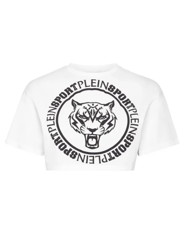Philipp Plein Crop T-shirt Round Neck SS white Hot