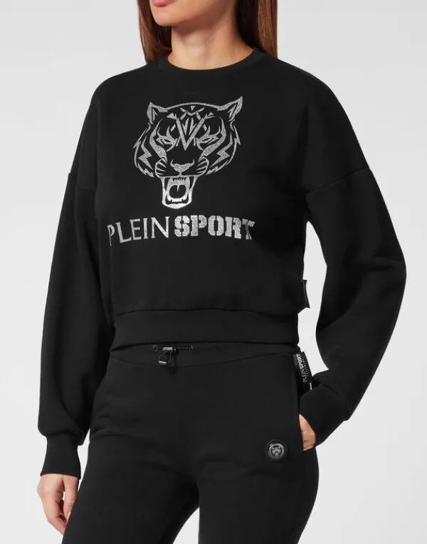 Philipp Plein Cropped Hoodie Sweatjacket Tiger black Clearance