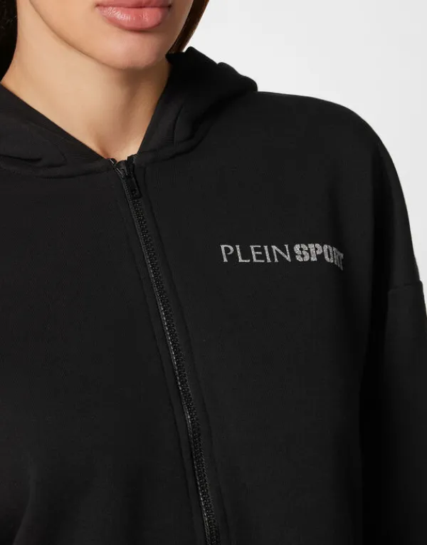 cropped_hoodie_sweatjacke_5.webp Philipp Plein Cropped Hoodie Sweatjacket Scratch black Best