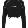 Philipp Plein Cropped Hoodie Sweatshirt black Discount