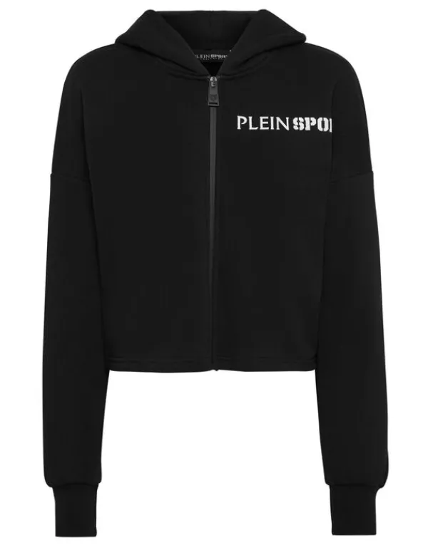 Philipp Plein Cropped Hoodie Sweatshirt Tiger black Fashion