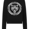 Philipp Plein Cropped Roundneck Sweatshirt black Outlet