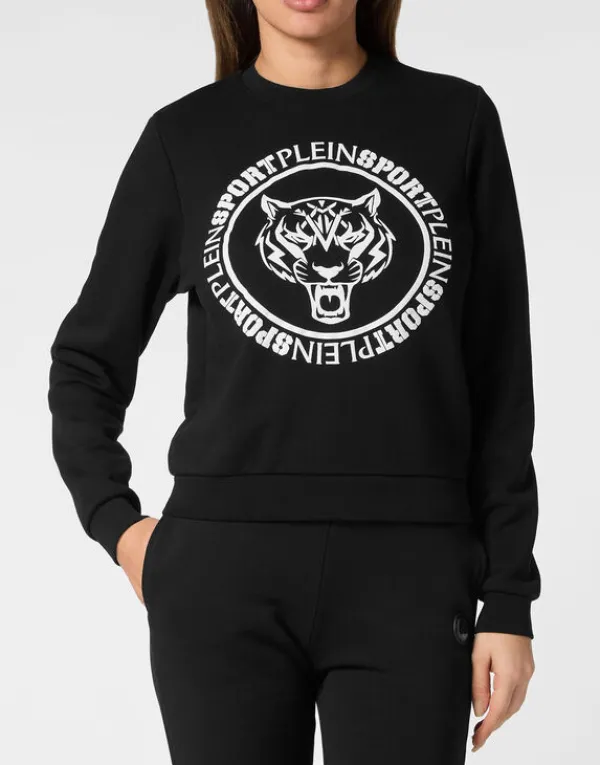 Philipp Plein Cropped Roundneck Sweatshirt black Outlet