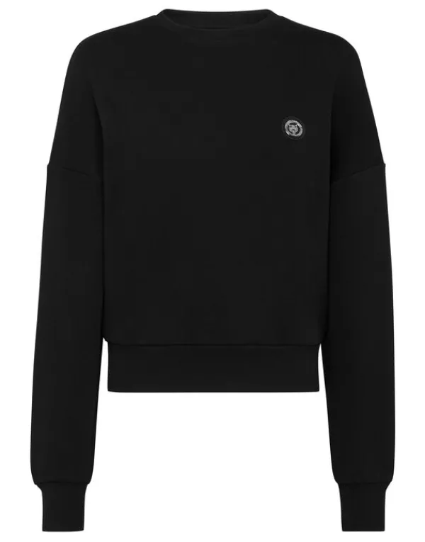 Philipp Plein Cropped Sweatshirt LS Glitter black Sale