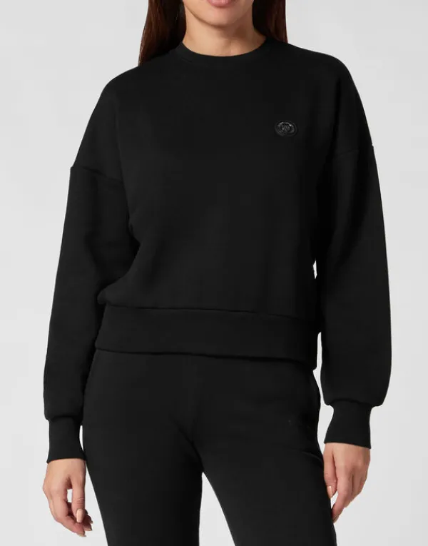 Philipp Plein Cropped Sweatshirt LS Glitter black Sale