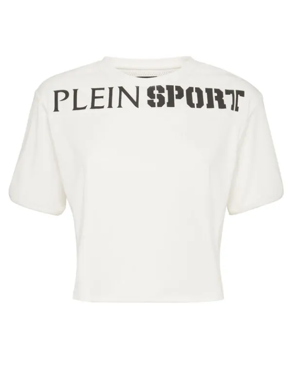 Philipp Plein Cropped T-shirt Round Neck SS white New