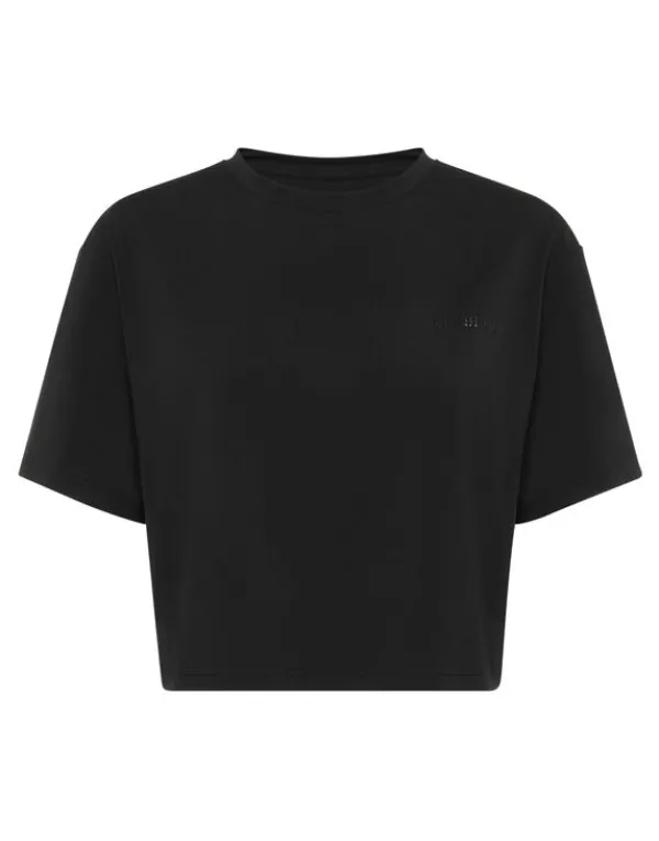 Philipp Plein Cropped T-shirt Round Neck SS black Hot