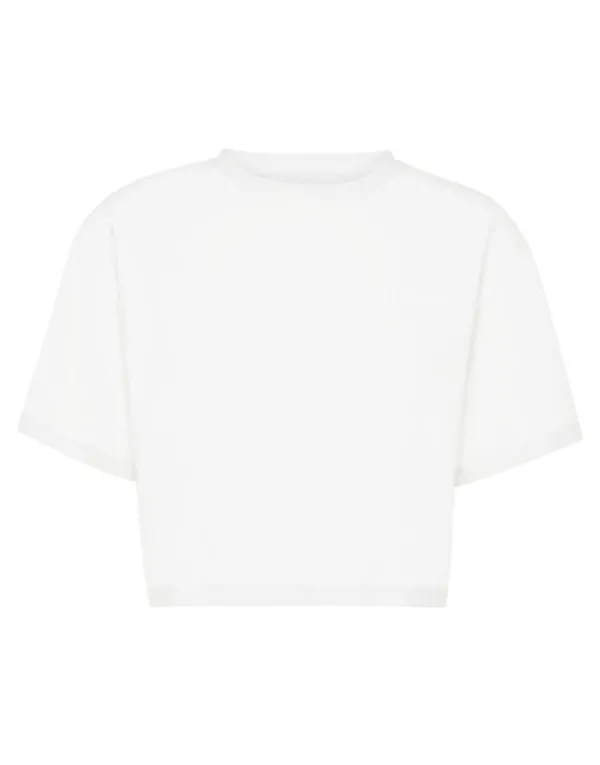 Philipp Plein Cropped T-shirt Round Neck SS white Discount