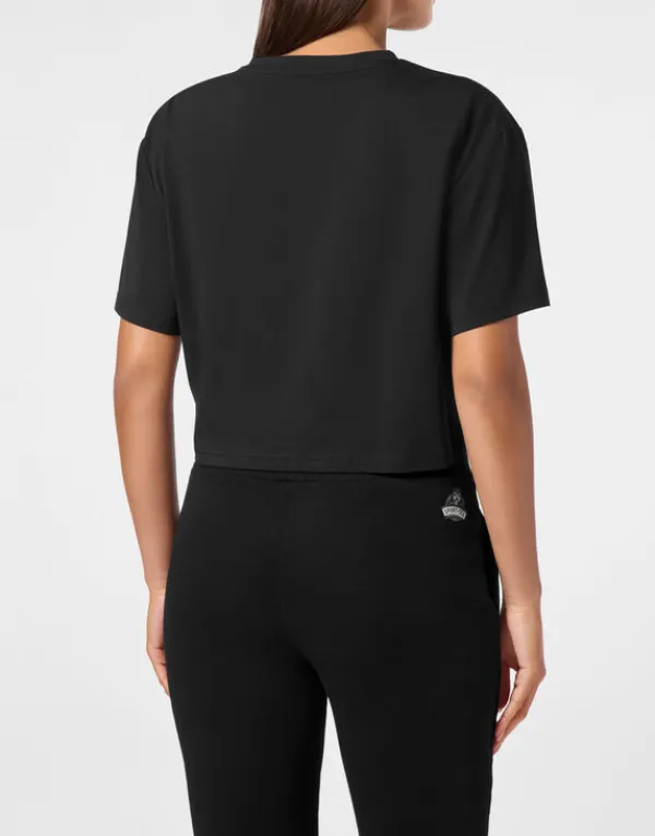 cropped_tshirt_round_neck_2-4.webp Philipp Plein Cropped T-shirt Round Neck SS black Hot