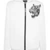 Philipp Plein Hoodie Sweatjacket white Outlet