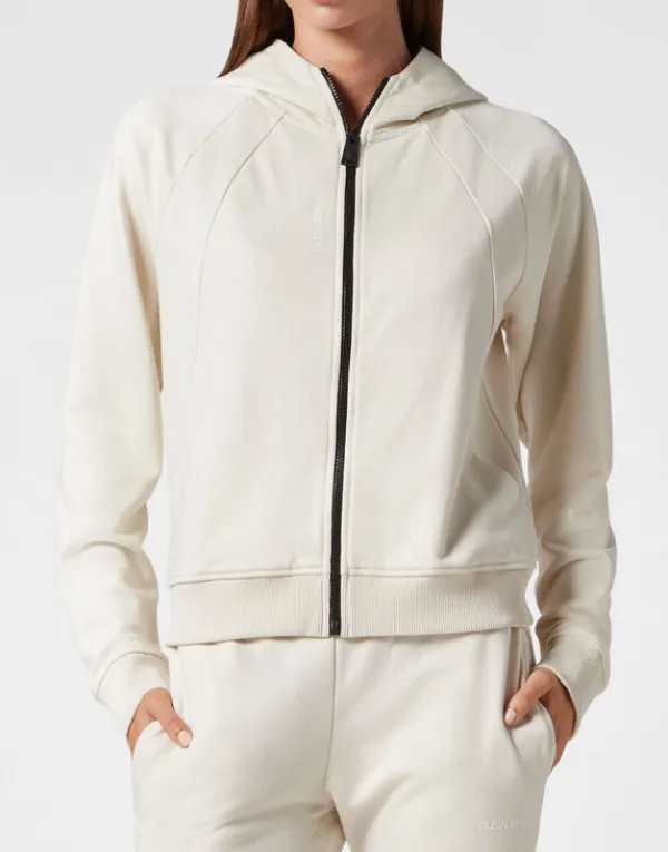 Philipp Plein Hoodie Sweatjacket Basic beige Hot