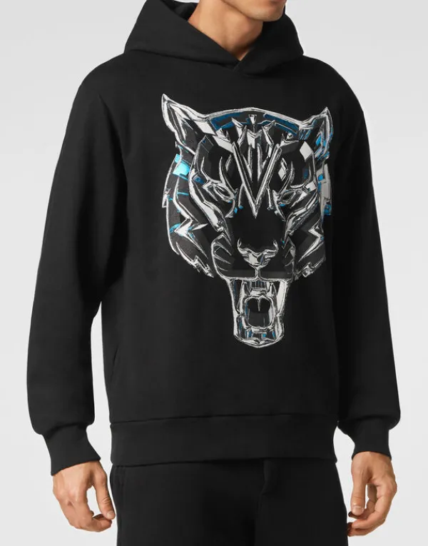 Philipp Plein Hoodie Sweatshirt Chrome Tiger black Fashion