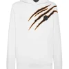 Philipp Plein Hoodie Sweatshirt Scratch white Discount