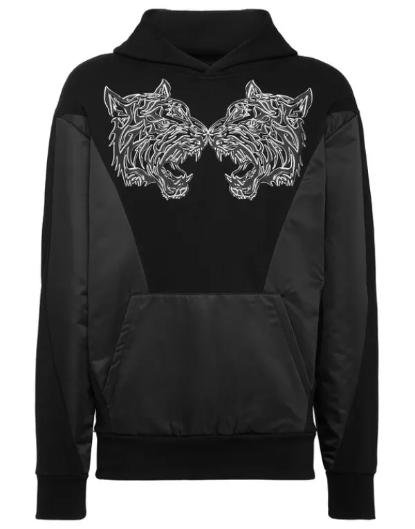 Philipp Plein Hoodie Sweatshirt Tiger black Discount
