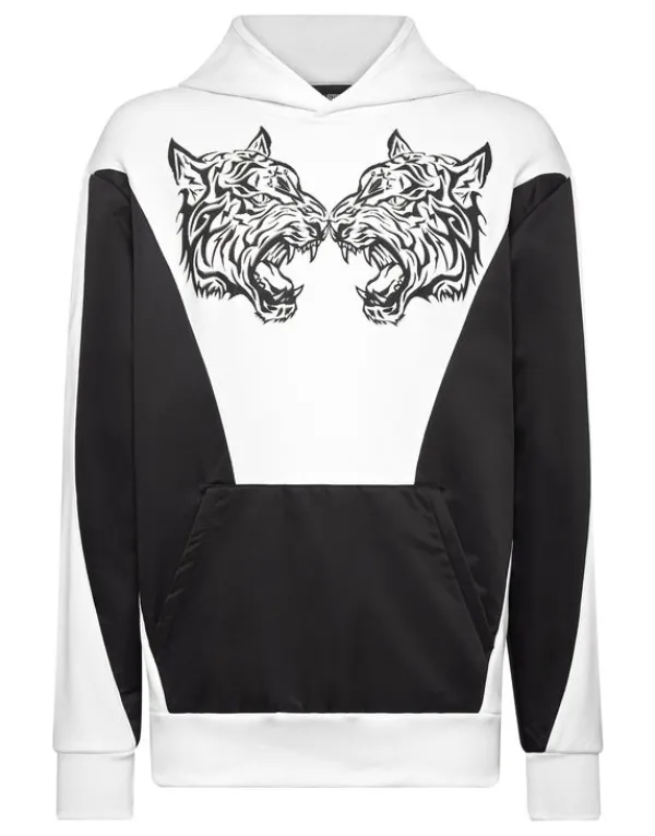 Philipp Plein Hoodie Sweatshirt Tiger white Clearance
