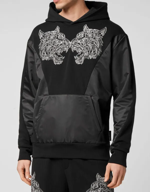 Philipp Plein Hoodie Sweatshirt Tiger black Discount