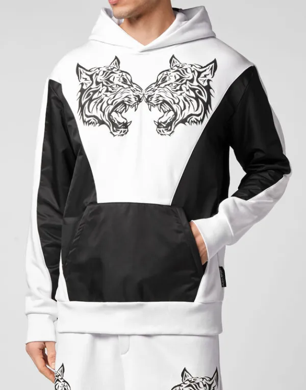 Philipp Plein Hoodie Sweatshirt Tiger white Clearance