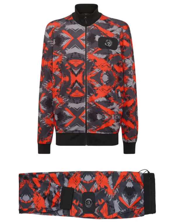 Philipp Plein Jogging Set/ Jogging top and Jogging Trousers Camouflage camouflageorange Clearance