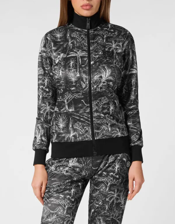 Philipp Plein Jooging Set: Top/Trousers Tiger black Outlet
