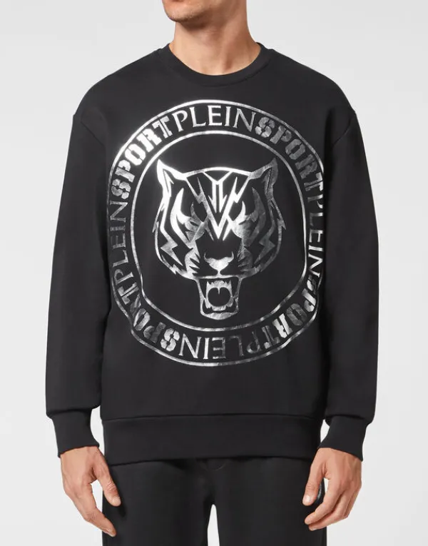 Philipp Plein Longsleeve Sweatshirt Tiger black/silver Outlet