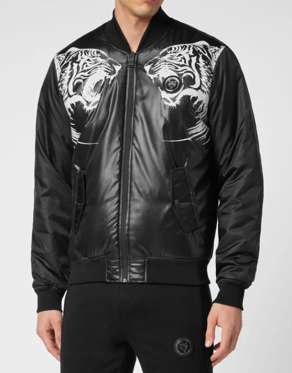 Philipp Plein Nylon Bomber Tiger black Sale