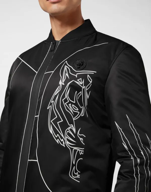 nylon_bomber_tiger_court__5.webp Philipp Plein Nylon Bomber Tiger Court Edition black Hot