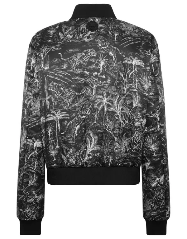Philipp Plein Nylon Bomber Toile black Hot