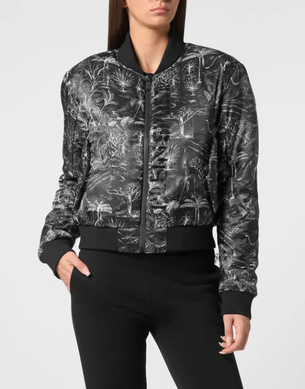 nylon_bomber_toile_2.webp Philipp Plein Nylon Bomber Toile black Hot
