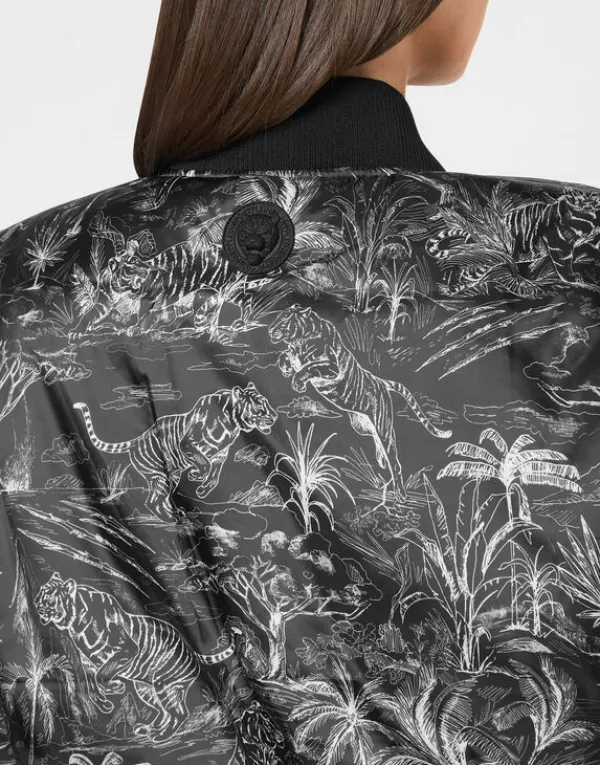 nylon_bomber_toile_5.webp Philipp Plein Nylon Bomber Toile black Hot