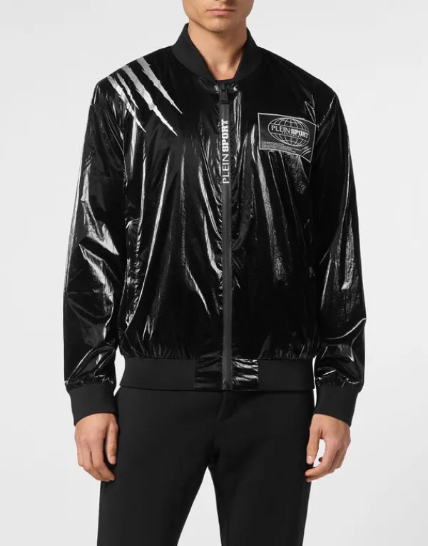 Philipp Plein Nylon Crease Bomber Jacket black Clearance
