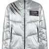 Philipp Plein Nylon Crease Puffer Jacket Silver Hot