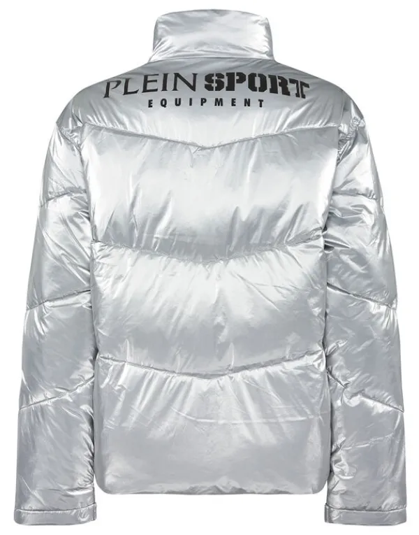 Philipp Plein Nylon Crease Puffer Jacket Silver Hot
