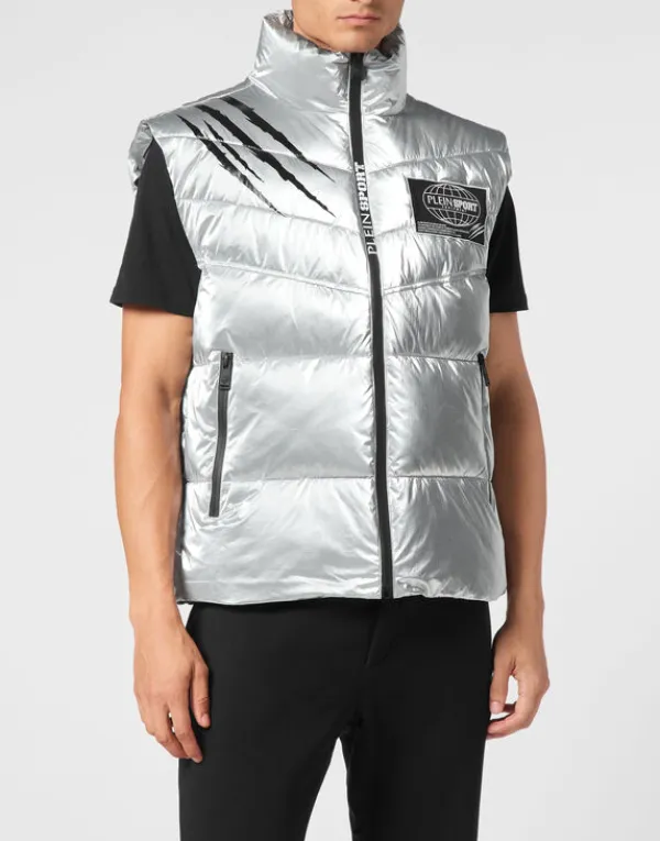 nylon_crease_vest_2.webp Philipp Plein Nylon Crease Vest Silver Clearance