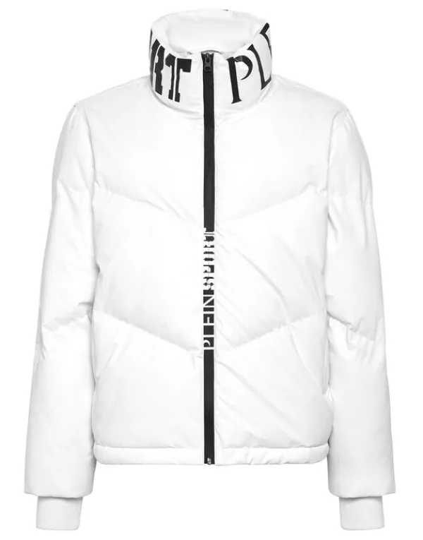 Philipp Plein Nylon Down Jacket Tiger white Online