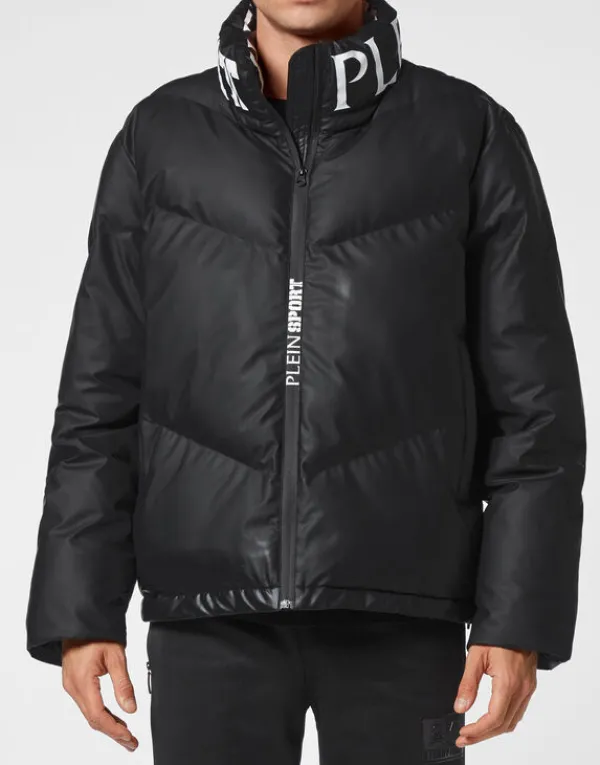 Philipp Plein Nylon Down Jacket Tiger black Sale