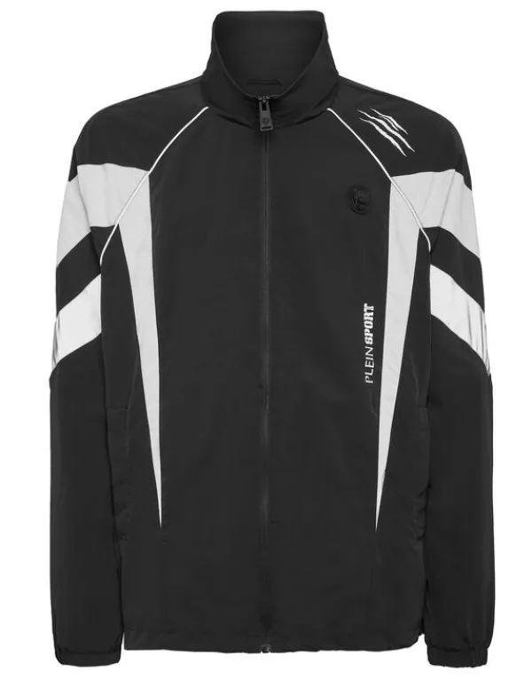 Philipp Plein Nylon Jogging Bomber Jacket LS Scratch black Outlet