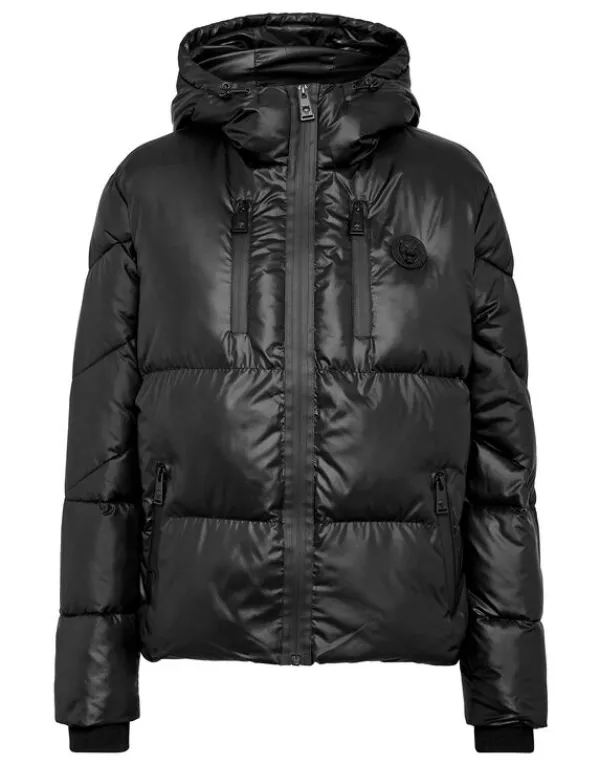 Philipp Plein Nylon Puffer Jacket black New