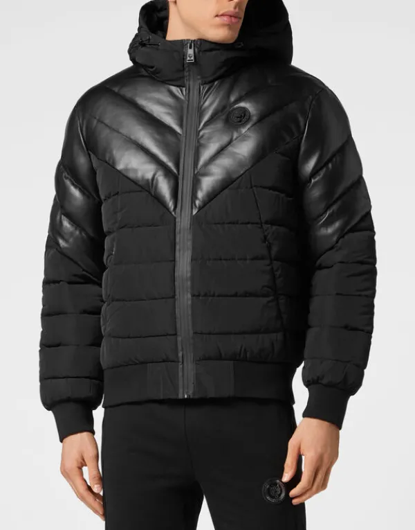 nylon_puffer_jacket_1.webp Philipp Plein Nylon Puffer Jacket black Clearance
