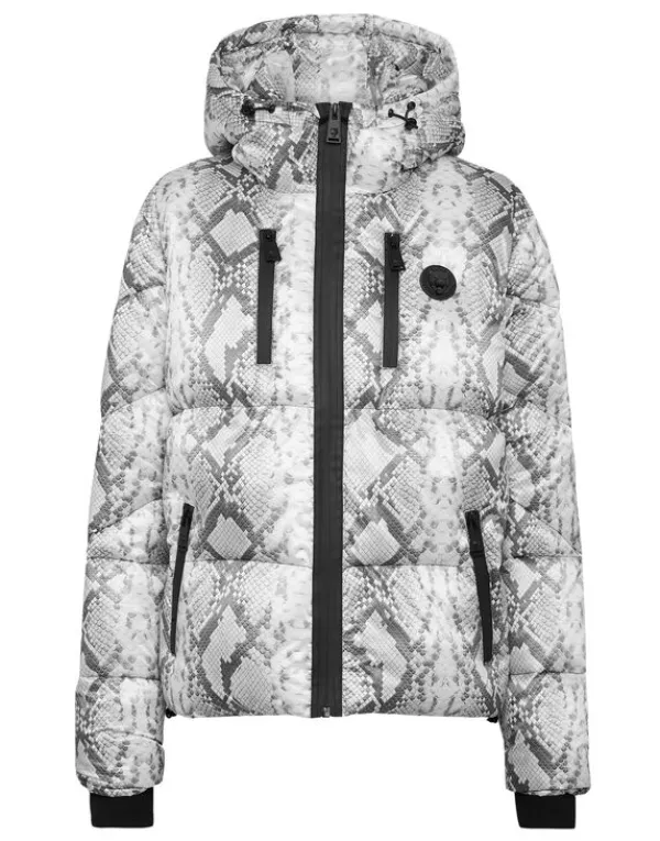 Philipp Plein Nylon Puffer Jacket Pitone grey Fashion